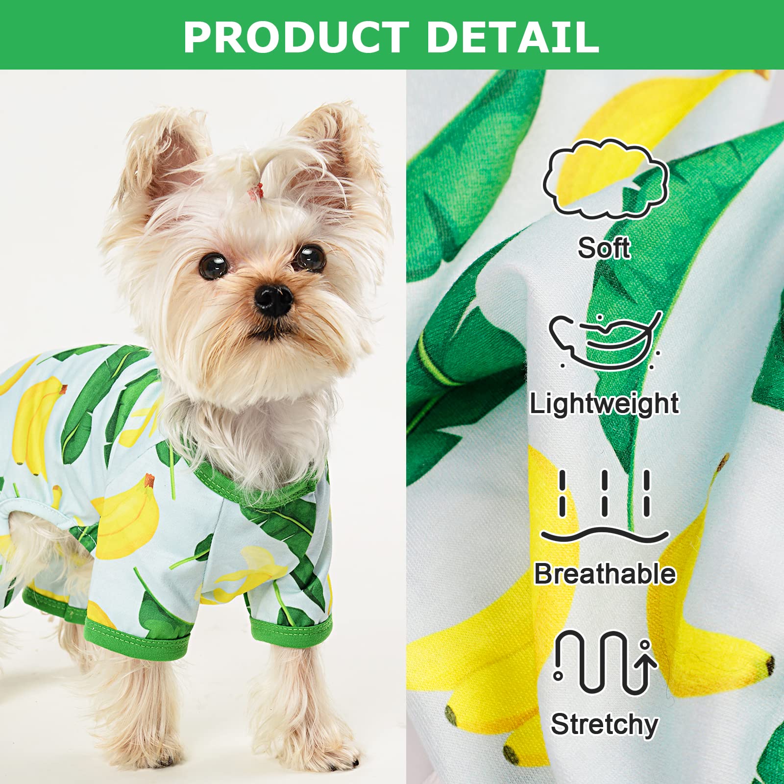 Dog Pajamas Pjs Spring Summer Dog Clothes for Small Dogs Girl - Boy - Medium Size Dogs, Soft Stretchy Puppy Clothes Doggie Onesi